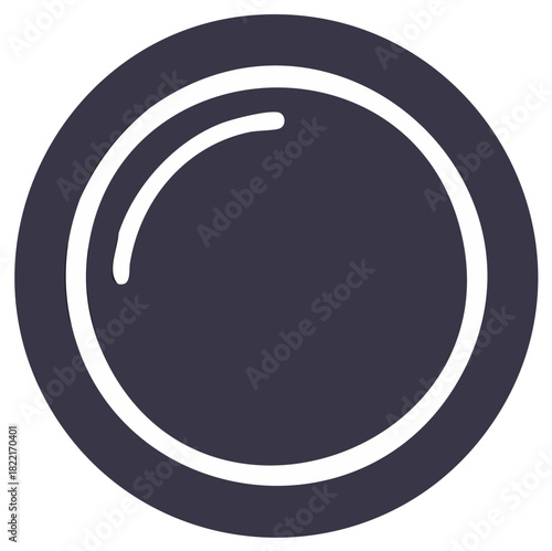 Minimalist plate icon with reflection highlight flat design vector illustration