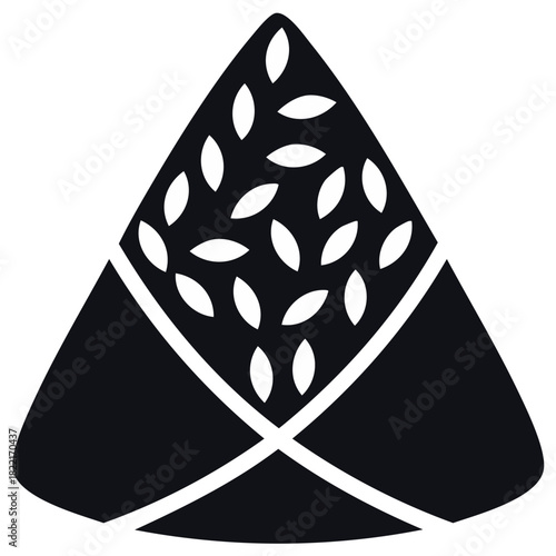 Onigiri Japanese rice ball snack with nori seaweed vector icon illustration