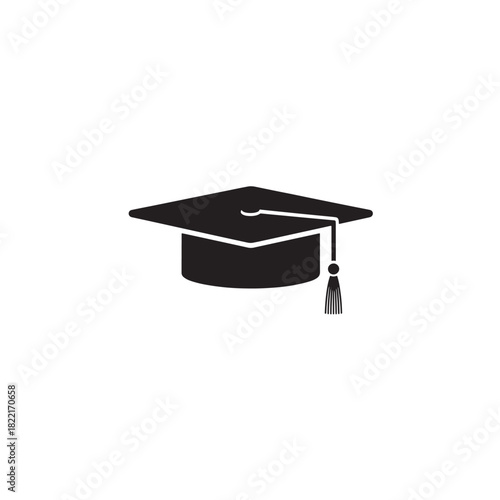 Student graduation cap silhouette square cap with tassel icon