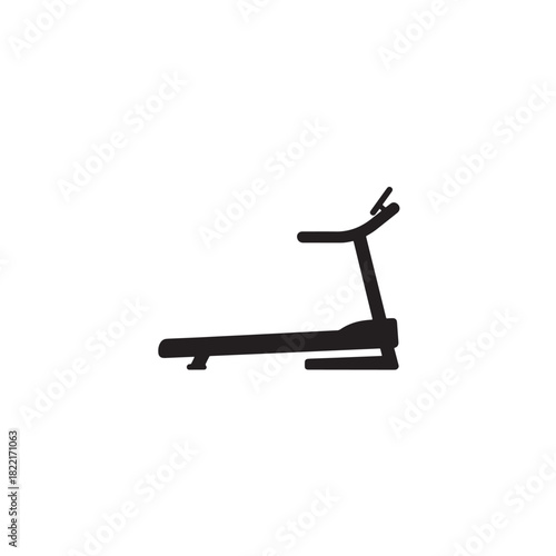 Treadmill silhouette flat running machine with belt icon