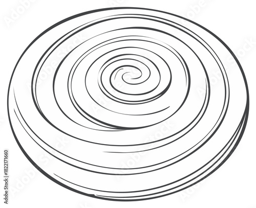Black and white stylized swirl pattern representing a vortex or ripple effect