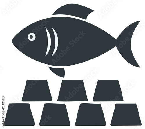 Fish above gold ingots symbolic representation, wealth growth, money, finance concept