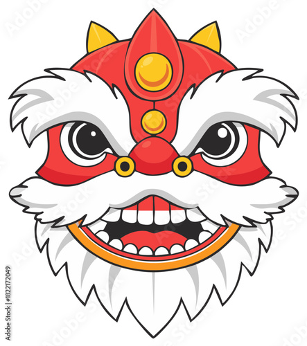 Symbolic Lion Dance Head for Chinese New Year Celebrations Festive Icon