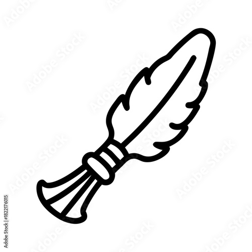 Vector illustration of a feather duster for cleaning and household maintenance