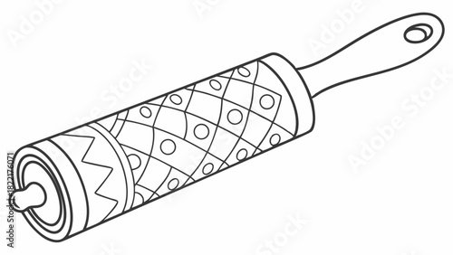 Vector illustration of a decorative lint roller for stylish garment cleaning