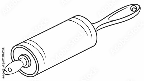 Vector illustration of a lint roller for garment care and cleaning purposes
