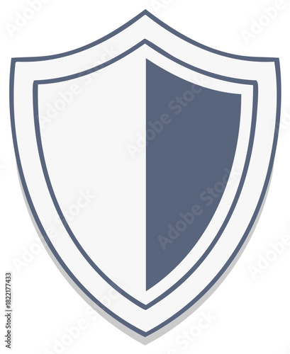 Free Download Simple heraldic shield divided into two colors symbolizing protection and defense - GFXLoad
