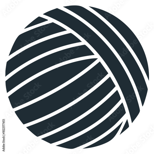 Stylized Wool Yarn Ball Graphic Isolated Vector Illustration Simple Knitting Crafting Design
