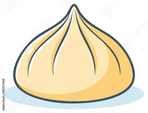 Cute steamed Chinese dumpling or baozi cartoon vector illustration