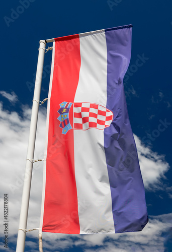 Flag of Croatia hang on flagpole