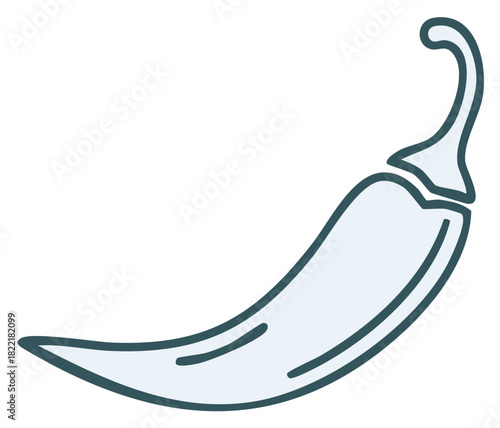Minimalist hot chili pepper icon simple outline vector illustration for spicy food