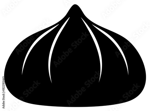 Dumpling Silhouette Illustration Dumpling Isolated Icon Dim Sum Vector Graphic