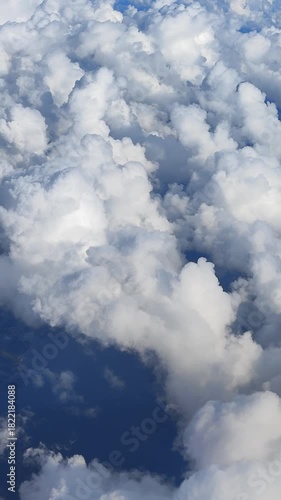 aerial view fluffy clouds abstract background vertical video