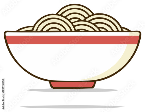 Simple vector illustration of a bowl of Asian noodles or ramen