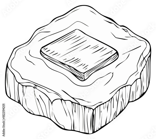 Hand Drawn Illustration of Sweet Dessert Halva with Topping Delicious Dessert