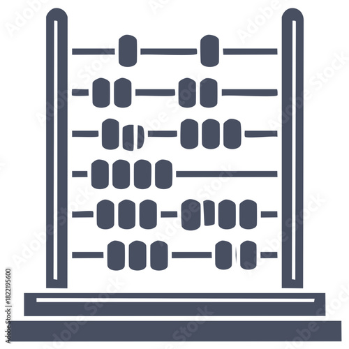 Vintage abacus counting frame flat vector icon for math and finance