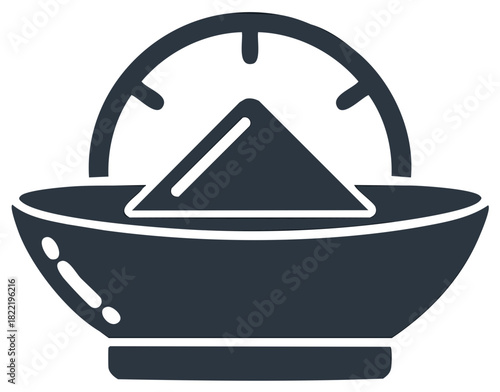 Kitchen scale icon for measuring dry food ingredients in a bowl