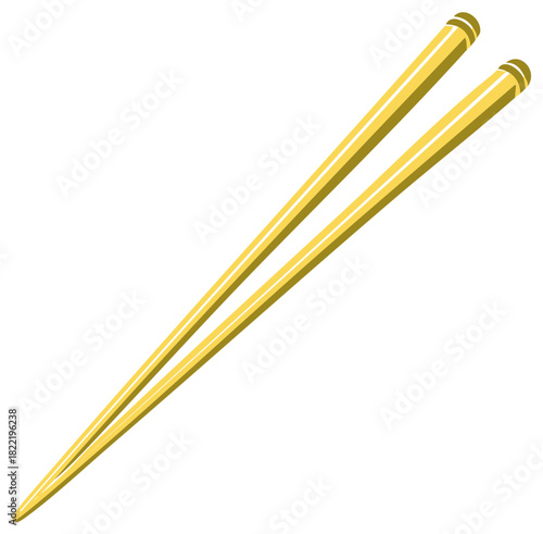 Vibrant Yellow Chopsticks Traditional Asian Dining Utensil Simple Clean Design