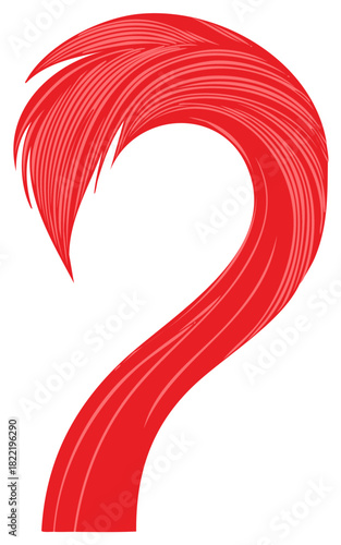 Abstract red hair graphic element illustration isolated on white background