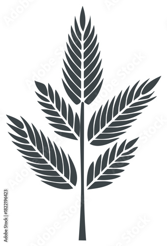 Stylized Graphic of a Wheat Stalk, Isolated Simple Grain Stalk Design