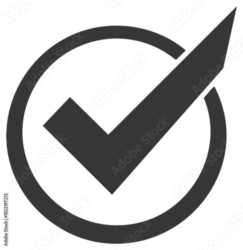 Checkmark Icon Inside Circle Symbol for Approval, Acceptance, and Validation