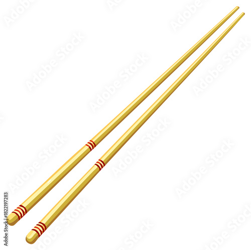 Pair of wooden chopsticks for eating asian cuisine, sushi or food concept
