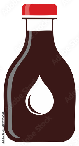 Sauce Bottle with Drop Motif Red Cap Design