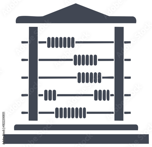 Abacus for Calculating Mathematical Problems and Performing Arithmetic Operations Illustration