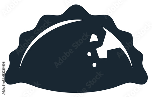 Dumpling graphic illustration of a traditional food item icon
