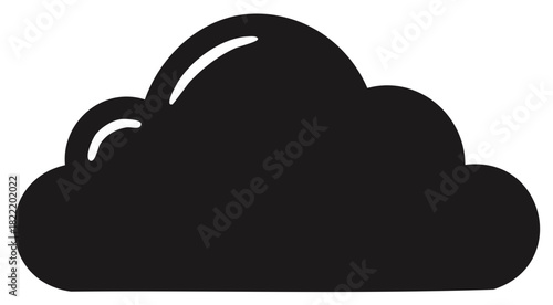 Silhouette Cloud Shape Weather Icon Black Cloud Symbol Meteorology Sign