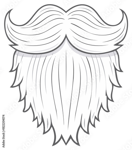Stylized illustration of a white beard and mustache
