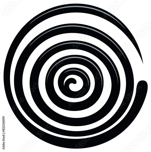 Hypnotic Swirl Optical Illusion Pattern: Dynamic Black and White Concentric Circles Design