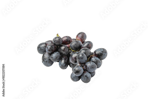 Fresh Bunch of Black Seedless Table Grapes Isolated