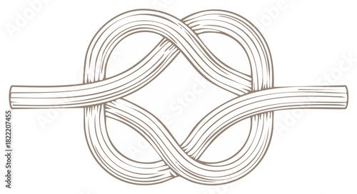 Simple Decorative Knot Symbol Illustration with Wood Texture