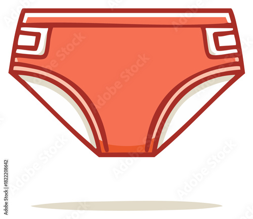 Coral underwear graphic illustration, feminine hygiene product for menstruation or incontinence