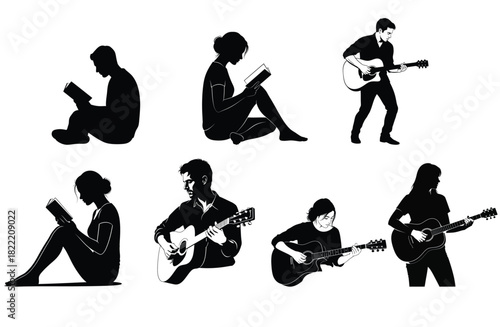 silhouettes of musicians