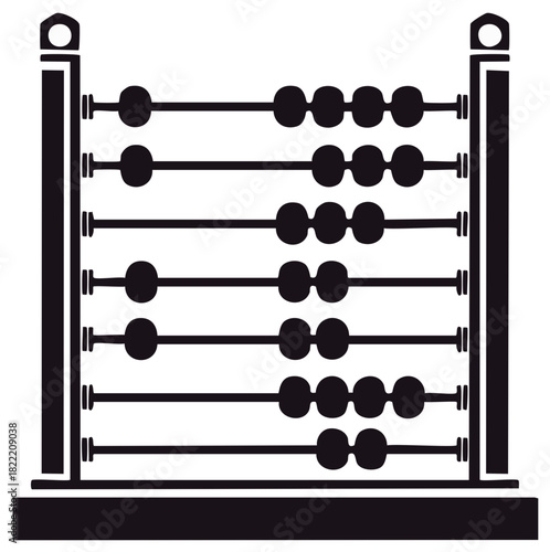Classic Abacus Counting Tool Calculation Mathematics Education Graphic Design Element Symbol