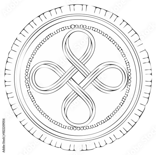 Ornamental Round Celtic Knot Border Design Intricate Vector Graphic