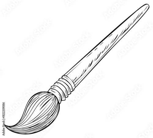 Artistic Paintbrush Outline for Creative Expression and Art Projects