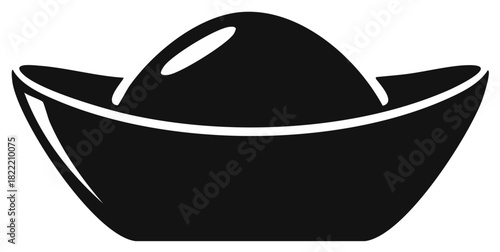 Traditional Chinese gold ingot sycee icon representing wealth and prosperity