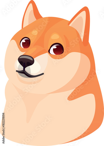 Viral dog face. Internet meme animal drawing