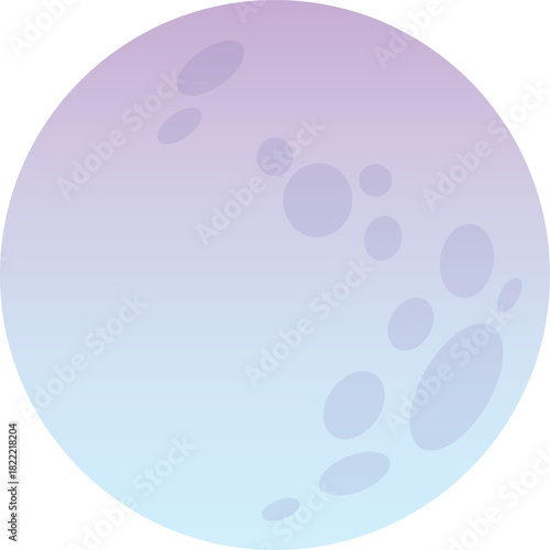 Moon icon. Blue space planet cartoon symbol