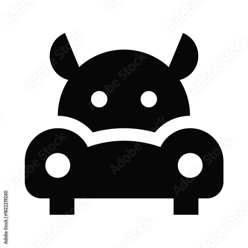 Hippopotamus Face Solid Icon