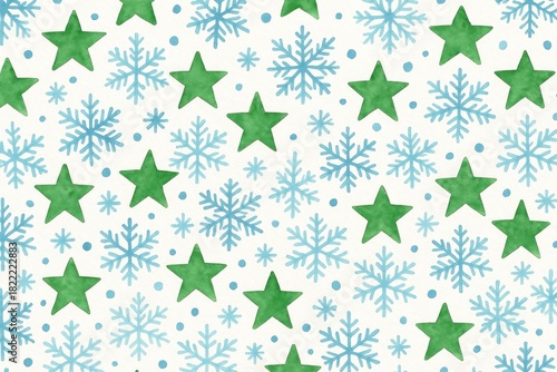 Wallpaper Mural Festive stars snowflakes pattern Torontodigital.ca