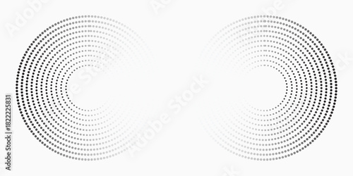 The rhythm of sound waves spirals circularly from a point