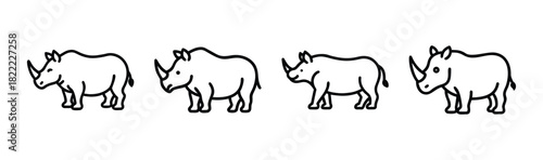 Majestic rhino vector illustration scalable art animal icon