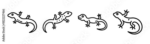 Scalable salamander vector illustration cute amphibian animal icon