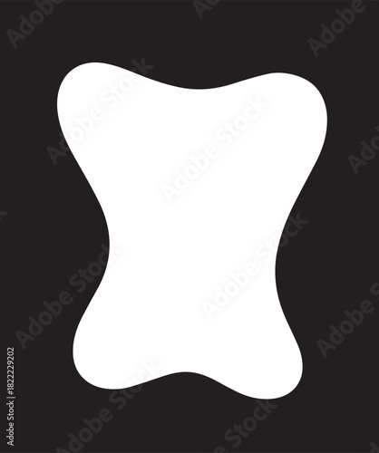 Abstract white shape on black background design element for various graphic design applications