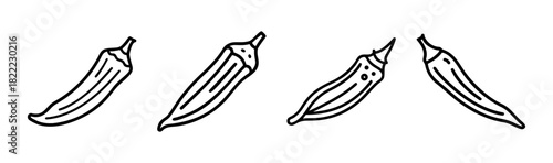Okra pod vector illustration scalable graphic food vegetable icon