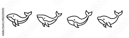 Stylized whale vector illustration scalable for design projects